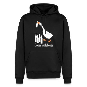 Goose with Booze Geese - Männer Premium Bio Hoodie - Schwarz - Vorne - Nico (187cm)