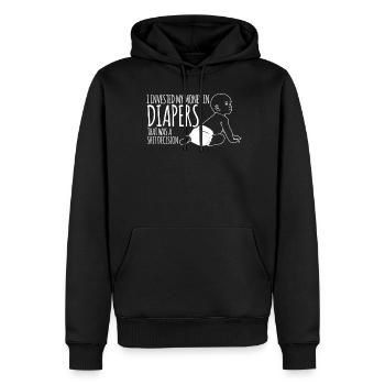 Parents Bébé Couches Couche Grossesse - Sweat à capuche Premium bio Homme - noir - Devant - Nico (187cm)