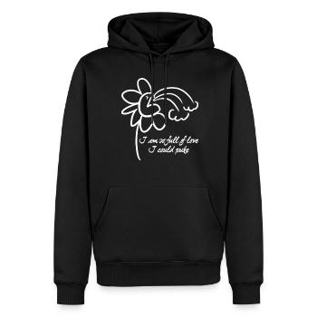 Fleur de vomir de la Saint-Valentin - Sweat à capuche Premium bio Homme - noir - Devant - Nico (187cm)