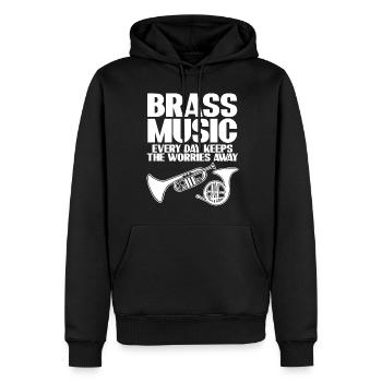 Cor d’harmonie trompette cuivres musique - Sweat à capuche Premium bio Homme - noir - Devant - Nico (187cm)