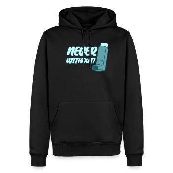 Inhalateur d’asthme asthmatique sifflant - Sweat à capuche Premium bio Homme - noir - Devant - Nico (187cm)