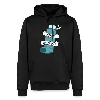 Asthme asthmatique Inhaler Respiration sifflante - Sweat à capuche Premium bio Homme - noir - Devant - Nico (187cm)