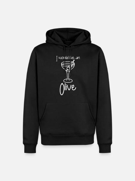 Martini with Olives - Männer Premium Bio Hoodie - Schwarz