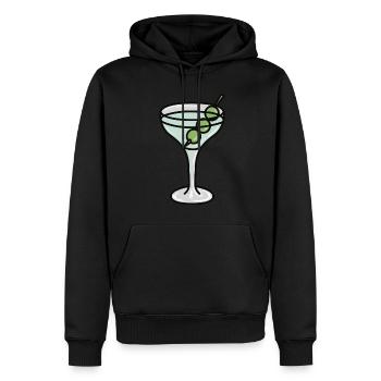 Verre à Martini aux olives - Sweat à capuche Premium bio Homme - noir - Devant - Nico (187cm)