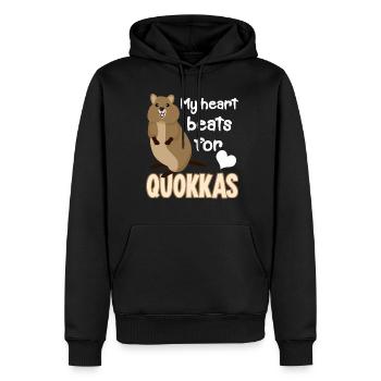 Quokka Heart Quokkas - Männer Premium Bio Hoodie - Schwarz - Vorne - Nico (187cm)