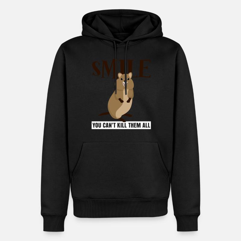 Quokkas Quokka misantrophe - Sweat à capuche Premium bio Homme - noir