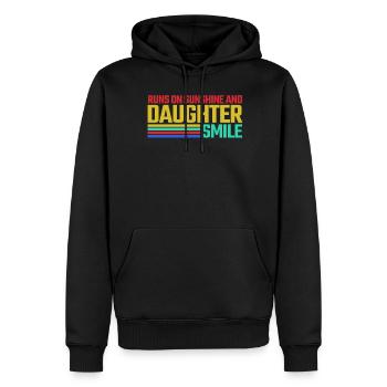 Papa Fille Filles Père Famille - Sweat à capuche Premium bio Homme - noir - Devant - Nico (187cm)