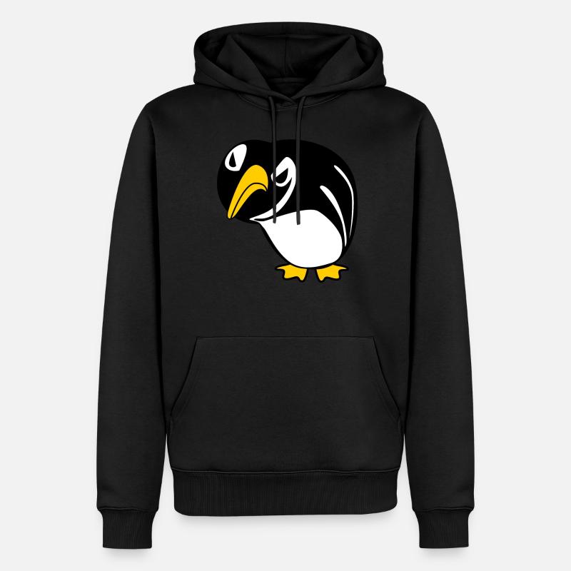Grumpy Penguins Penguin - Männer Premium Bio Hoodie - Schwarz