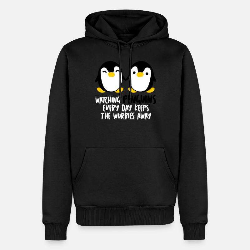 Pingouins - Sweat à capuche Premium bio Homme - noir