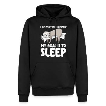 Sommeil paresseux paresseux lent - Sweat à capuche Premium bio Homme - noir - Devant - Nico (187cm)