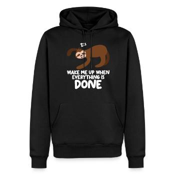 Paresseux paresseux endormis - Sweat à capuche Premium bio Homme - noir - Devant - Nico (187cm)