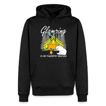 Glamping Camping Camper Tente de randonnée - Sweat à capuche Premium bio Homme - noir - Devant - Nico (187cm)