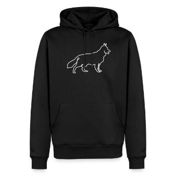 Berger Blanc Berger Allemand - Sweat à capuche Premium bio Homme - noir - Devant - Nico (187cm)