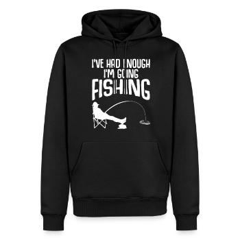 Canne à pêche Fisherman Pike Fish - Sweat à capuche Premium bio Homme - noir - Devant - Nico (187cm)