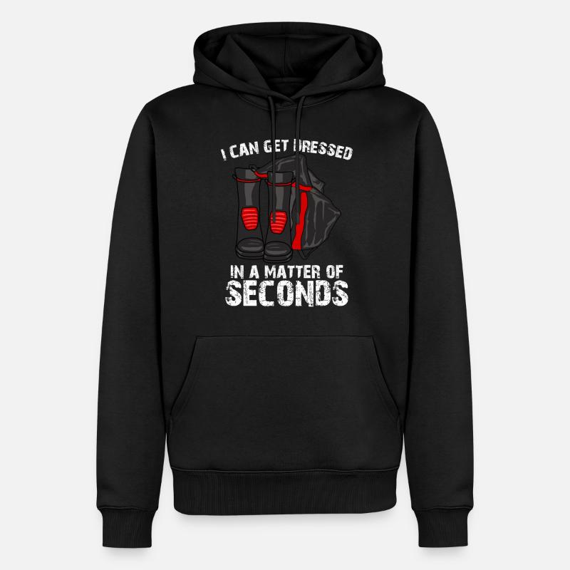 Fireman Fire Brigade Firefighter - Männer Premium Bio Hoodie - Schwarz