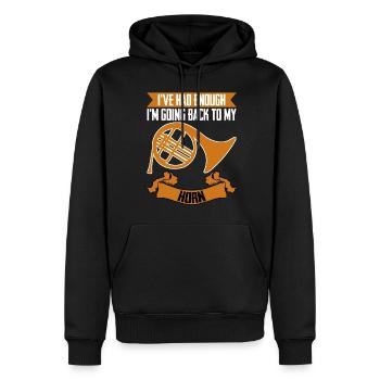 Cor français Cuivres - Sweat à capuche Premium bio Homme - noir - Devant - Nico (187cm)