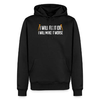 DIY Dad Handyman Workshop Craftsman - Men’s Premium Organic Hoodie - black - Front - Nico (187cm)