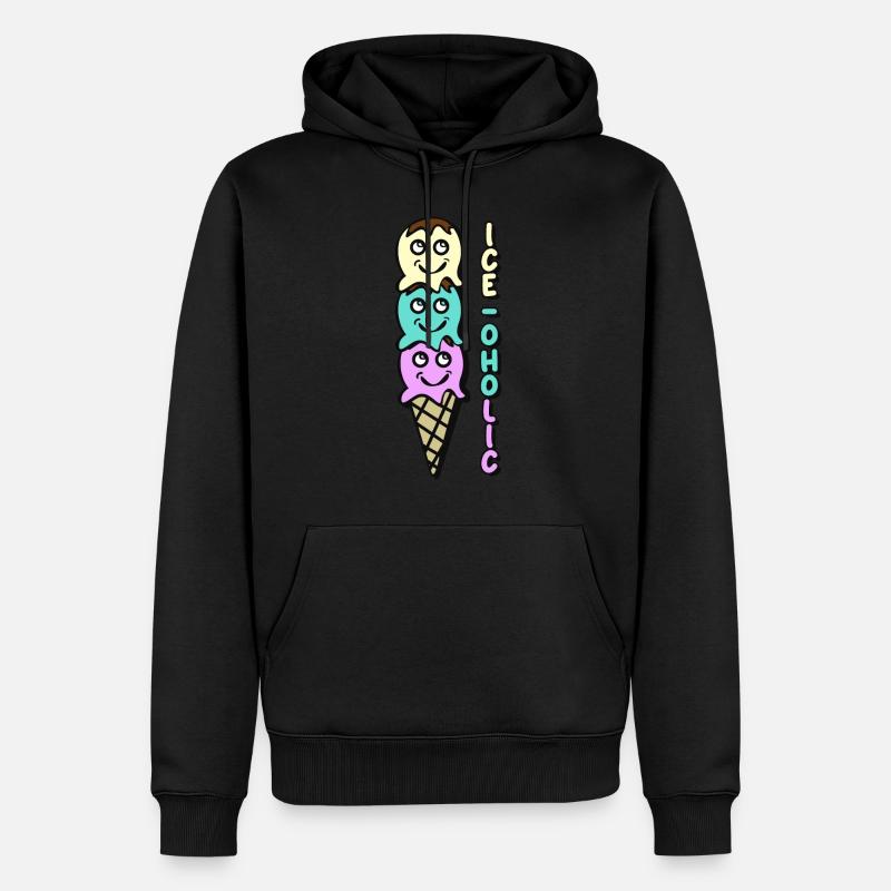 Ice Cream - Männer Premium Bio Hoodie - Schwarz