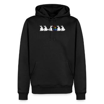 LGBT Bunny Gay Lesbian Rainbow Flag - Men’s Premium Organic Hoodie - black - Front - Nico (187cm)