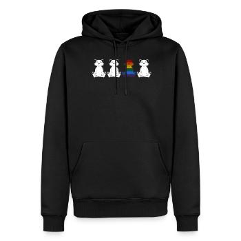 LGBT Gay Cats Lesbian Rainbow Flag - Men’s Premium Organic Hoodie - black - Front - Nico (187cm)
