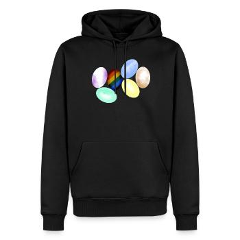 LGBT Chicken Eggs Lesbian Rainbow Flag - Men’s Premium Organic Hoodie - black - Front - Nico (187cm)