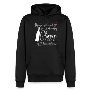 Vino Verre à vin Vin Buveur de vin Rouge - Sweat à capuche Premium bio Homme - noir - Devant - Nico (187cm)