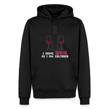 Vino Wine Drinker Wine Glass - Männer Premium Bio Hoodie - Schwarz - Vorne - Nico (187cm)