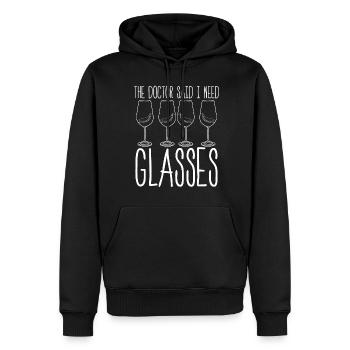 Wine Glass Vino Wine Drinker - Männer Premium Bio Hoodie - Schwarz - Vorne - Nico (187cm)