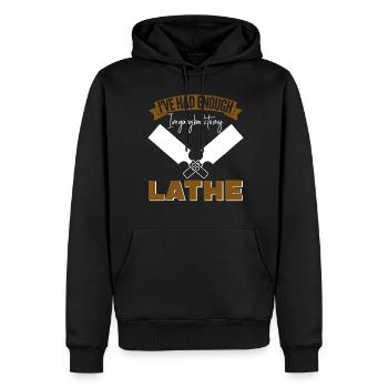 Turner Wood Workshop Lathe Woodturning - Männer Premium Bio Hoodie - Schwarz - Vorne - Nico (187cm)