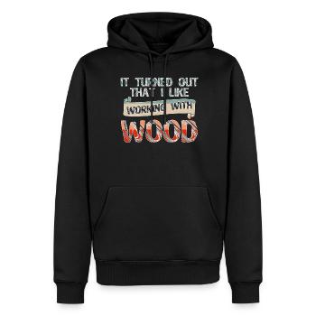 Tour Tournage sur bois Charpentier tourneur sur bois - Sweat à capuche Premium bio Homme - noir - Devant - Nico (187cm)