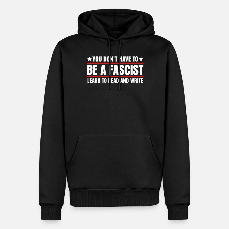 Tolérance Humanité Antifascisme Respect - Sweat à capuche Premium bio Homme - noir