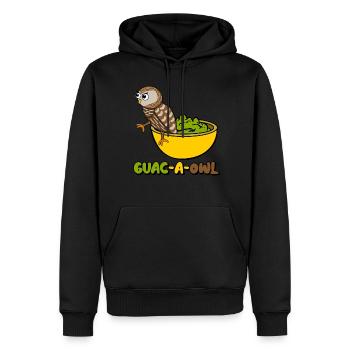 Guacamole Hibou Tortilla Chips Avocat - Sweat à capuche Premium bio Homme - noir - Devant - Nico (187cm)