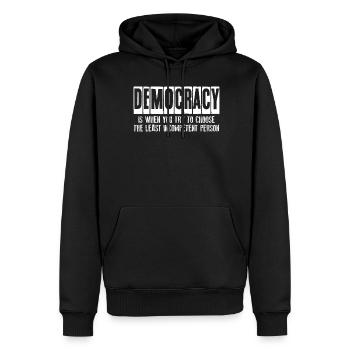 Démocrate Démocratique Élections Démocratie - Sweat à capuche Premium bio Homme - noir - Devant - Nico (187cm)
