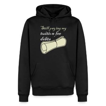 Tuition Fee College Student - Men’s Premium Organic Hoodie - black - Front - Nico (187cm)