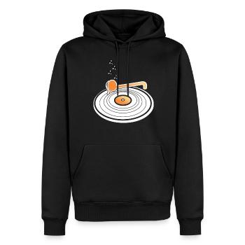 Vinyl Record Player Disk Jockey - Männer Premium Bio Hoodie - Schwarz - Vorne - Nico (187cm)
