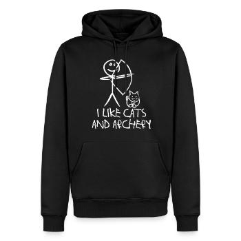 Archery Cat Long Bow Archer Arc à poulies - Sweat à capuche Premium bio Homme - noir - Devant - Nico (187cm)