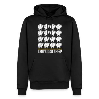 Many Sheep - Männer Premium Bio Hoodie - Schwarz - Vorne - Nico (187cm)