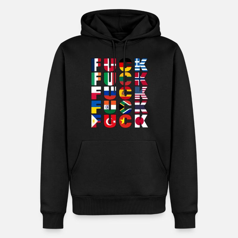Misanthrope Curse Words Grumpy - Männer Premium Bio Hoodie - Schwarz