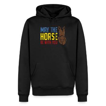 Horse Horses Riding Haflinger - Men’s Premium Organic Hoodie - black - Front - Nico (187cm)
