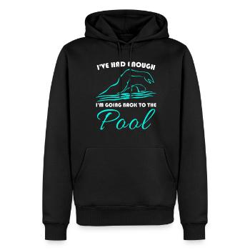 Piscine Triathlon Nageur - Sweat à capuche Premium bio Homme - noir - Devant - Nico (187cm)