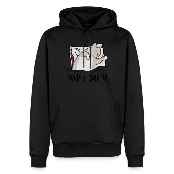 Tired Sleeping Cat Bed Nap Sleep - Männer Premium Bio Hoodie - Schwarz - Vorne - Nico (187cm)