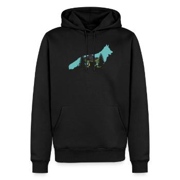 Shepherd Dog Leash German Shepherd - Men’s Premium Organic Hoodie - black - Front - Nico (187cm)