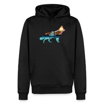White Shepherd Dog Nature Outdoor - Männer Premium Bio Hoodie - Schwarz - Vorne - Nico (187cm)