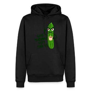 Concombre Concombres Cornichons - Sweat à capuche Premium bio Homme - noir - Devant - Nico (187cm)
