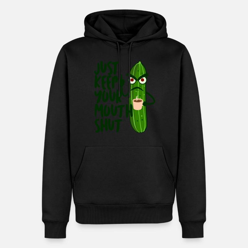 Grumpy Concombre Doigt d’honneur Café - Sweat à capuche Premium bio Homme - noir