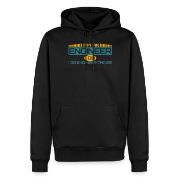 Ingénieur Génie Mécanique - Sweat à capuche Premium bio Homme - noir - Devant - Nico (187cm)