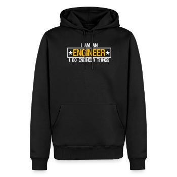 Génie mécanique Génie - Sweat à capuche Premium bio Homme - noir - Devant - Nico (187cm)