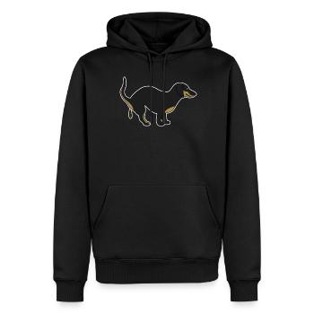 Caca Chiens Caca Chien Caca Teckel - Sweat à capuche Premium bio Homme - noir - Devant - Nico (187cm)