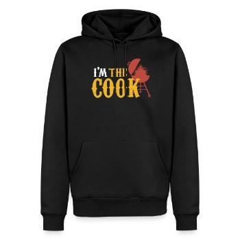 BBQ Cuisinier Barbecue Poitrine de bœuf Steak - Sweat à capuche Premium bio Homme - noir - Devant - Nico (187cm)