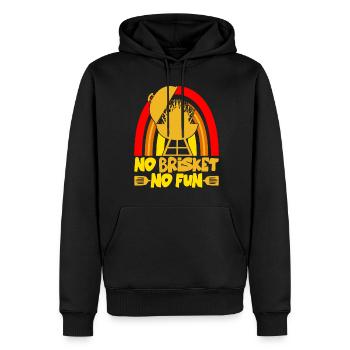Barbecue, poitrine, viande, steak, BBQ, cuisson - Sweat à capuche Premium bio Homme - noir - Devant - Nico (187cm)